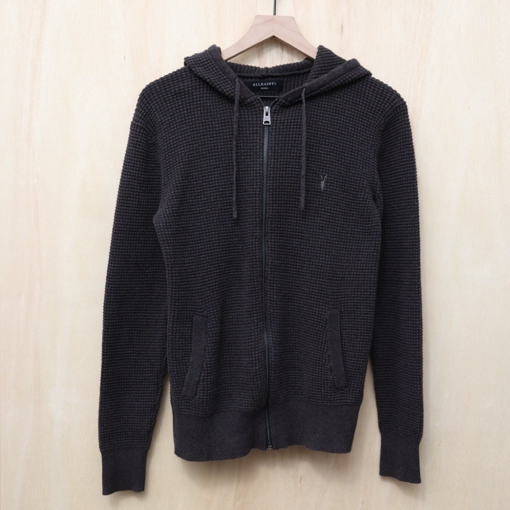 ALLSAINTS Charter Waffle-Knit Cotton Hoodie Small‎ - Picture 2 of 5